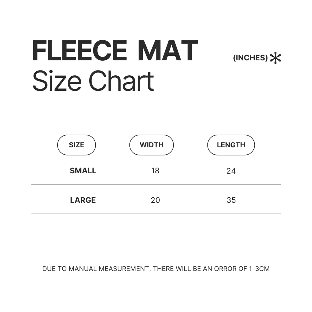 Fleece Mat Size Chart - Re Zero Shop
