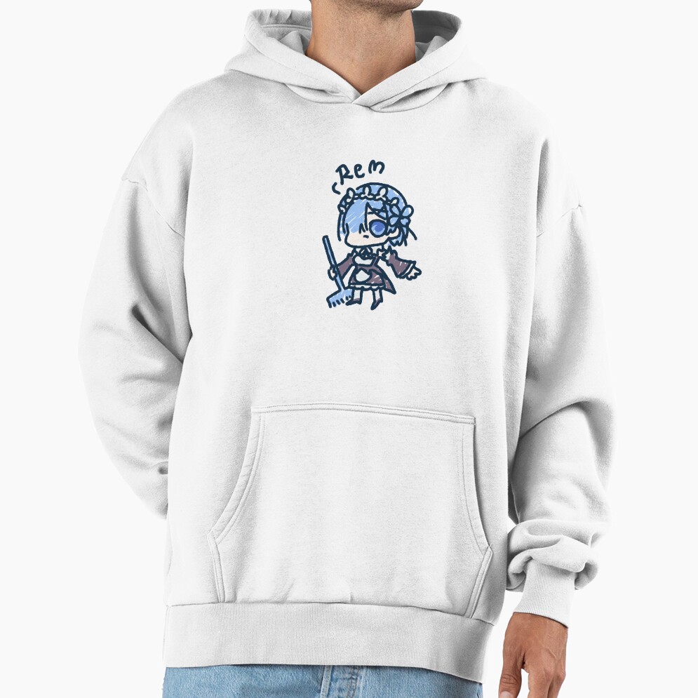 Re Zero Rem Chibi Sticker Hoodie