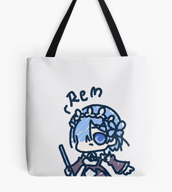 Re Zero Rem Chibi Sticker Tote Bag