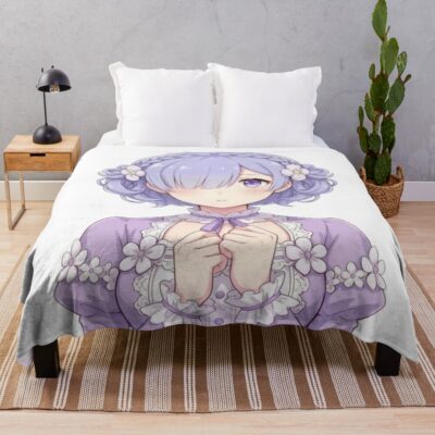 Re Zero Rem Adorable Throw Blanket