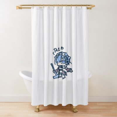 Re Zero Rem Chibi Sticker Shower Curtain