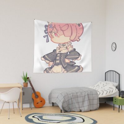 Re Zero Ram Chibi Tapestry