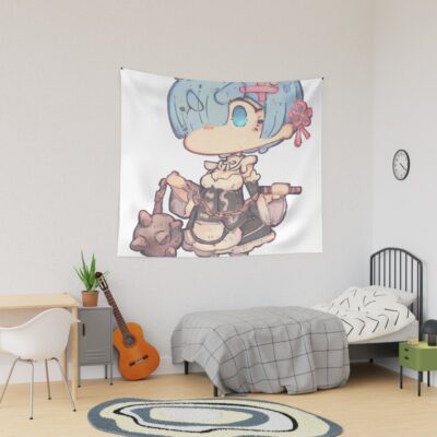 Re Zero Rem Chibi Tapestry