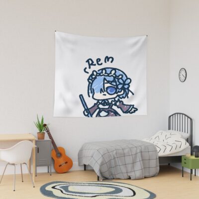 Re Zero Rem Chibi Sticker Tapestry