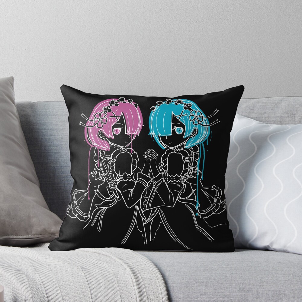 Ram Rem Re Zero Throw Pillow