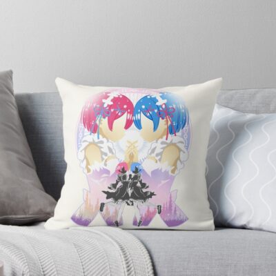 Rem Ram Re Zero Throw Pillow