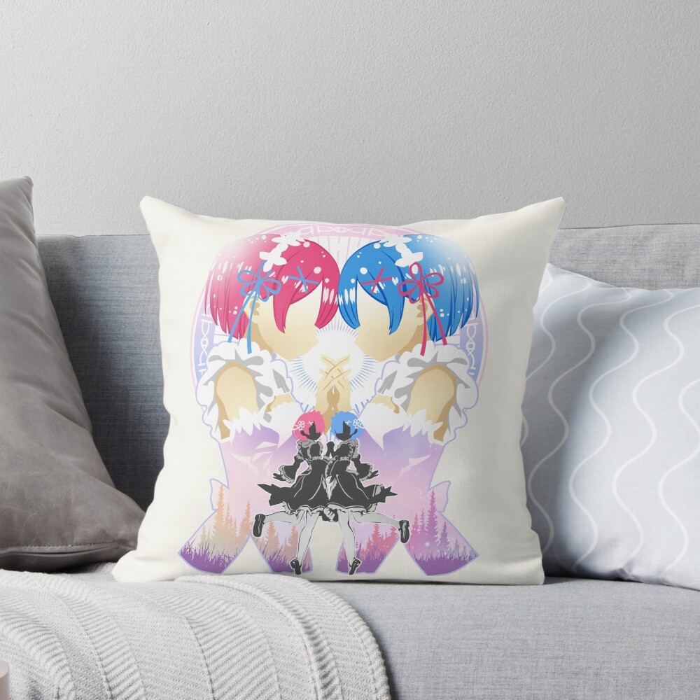 Rem Ram Re Zero Throw Pillow